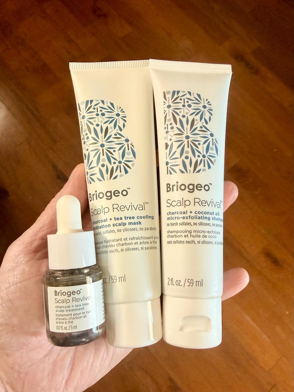 Briogeo Scalp Revival Charcoal Tea Tree trio.
